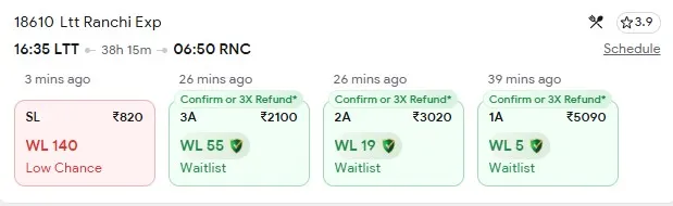9 october mumbai to ranchi train