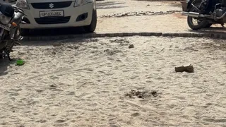 विनय नगर इंद्रपुरी रोड की इंटरलॉकिंग रोड को उखाड़ा जा रहा है।