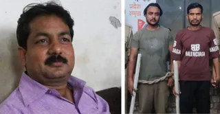 हत्यारोपित हितेंद्र श्रीवास्तव और कुशल (बाएं से)। पुलिस व अवनीश दीक्षित। इंटरनेट मीडिया