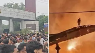 एलपीयू में हिंसा के दौरान की तस्वीरें।