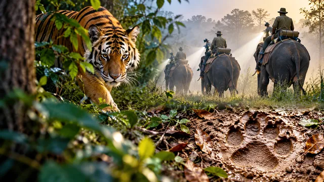 आदमखोर बाघिन की चतुराई से परेशान विशेषज्ञ! 15 दिन से सिर्फ पगमार्क, हाथियों की गश्त भी नाकाम