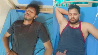 पुलिस दौड़ भर्ती में घायल अभ्यर्थी अमित और दौड़ में गश खाकर गिरने से घायल अभ्यर्थी रजत यादव जागरण