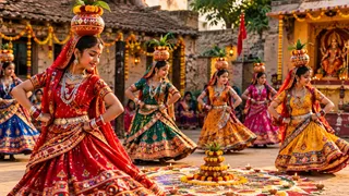 बुन्देलखंडी लोकपरंपरा का अहम हिस्सा है नौरता नृत्य (Image Source : AI Generated)