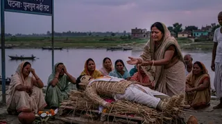 बेटे के पुतले का किया दाह-संस्कार (एआई जेनरेटेड तस्वीर)