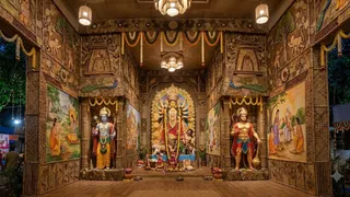 राम राज्य की थीम पर सजेगा दुर्गा पूजा पंडाल (यह तस्वीर AI की मदद से बनाई गई है।)