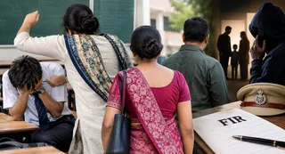 राजकीय वरिष्ठ माध्यमिक विद्यालय में 12वीं के छात्र से मारपीट। (एआई जनरेटेड फोटो)