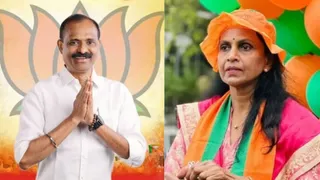 तिरुवनंतपुरम के मेयर वी. वी. राजेश और भाजपा पार्षद आर. श्रीलेखा(फोटो: सोशल मीडिया)
