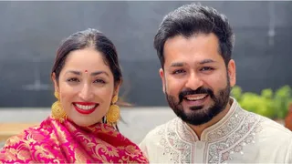 अपने पति आदित्य घर के साथ फिल्म अभिनेत्री यामी गौतम। फाइल फोटो