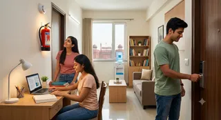 दिल्ली सरकार पेइंग गेस्ट (पीजी) में रहने वाले छात्रों की सुरक्षा और बेहतर सुविधाओं के लिए कर रही काम। (एआई जेनरेटेड इमेज)