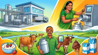 कोसी में बढ़ेगा डेयरी कारोबार, 1.26 अरब के निवेश से लगेंगे नए प्लांट (AI Generated Image)