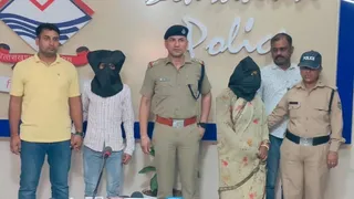 प्रेमनगर में हत्या के मामले में गिरफ्तार महिला व उसका प्रेमी।