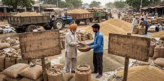 सरकारी खरीद के इंतजार में किसान ( एआई जेनरेटेड)