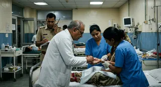 भजनपुरा में महिला पर ज्वलनशील पदार्थ से हमला। (एआई जेनरेटेड इमेज)