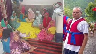 परिवार में छाया मातम और मृतक अनिल की फाइल फोटो। जागरण