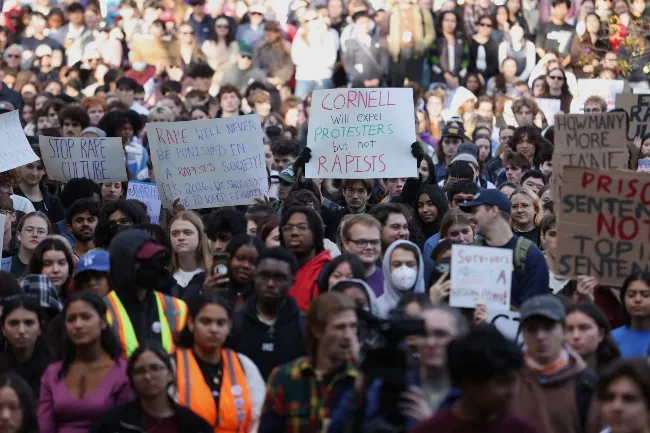 Cornell University students rally