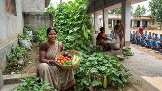 रसोईया ने घरों में उगाईं सब्जियां (एआई जेनरेटेड तस्वीर)