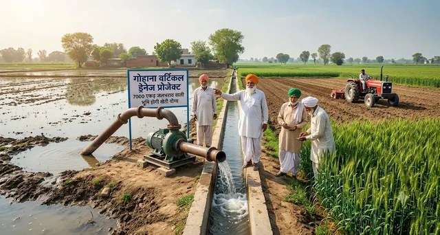गोहाना में वर्टिकल ड्रेनेज प्रोजेक्ट से 7000 एकड़ जलभराव वाली भूमि होगी खेती योग्य
