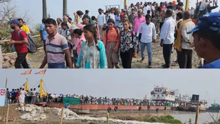 Bhagalpur BIADA Ghat Ferry Service: विक्रमशिला पुल बंदी के 7वें दिन बियाडा घाट पर मेले सा नजारा