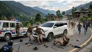 ऊना में अंब पुलिस टीम पर चिट्टा तस्कर ने गाड़ी चढ़ा दी। (Photo AI Generated)