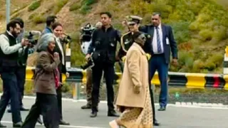 राष्ट्रपति द्रौपदी मुर्मु अटल टनल रोहतांग के छोर पर पहुंचीं।