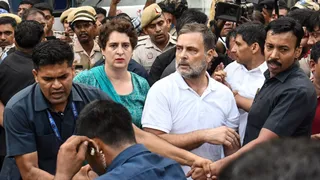 राहुल गांधी को पुलिस ने हिरासत से रिहा किया। (एएनआई)