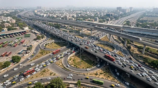 एक ही कॉरिडोर में मेट्रो, RRTS और एक्सप्रेसवे से बढ़ा दबाव; सराय काले खां से आश्रम तक जाम से बेहाल लोग