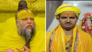 संत प्रेमानंद और उन पर आरोप लगाने वाले दिनेश शर्मा।