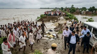 निरीक्षण करने पहुंचे अधिकारियों को खदेड़ा (एआई जेनरेटेड तस्वीर)