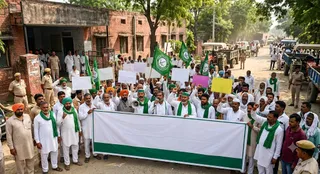 किसानों की समस्याओं पर भाकियू का गढ़मुक्तेश्वर तहसील में जोरदार प्रदर्शन ( एआई जेनरेटेड इमेज)