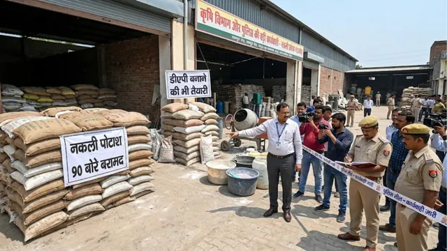 हापुड़ में नकली खाद बनाने वाली फैक्ट्री का भंडाफोड़, छापामारी में 90 बोरे नकली पोटाश और DAP बरामद

