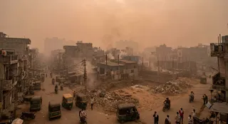 गाजियाबाद के लोनी में हवा की गुणवत्ता लगातार खराब ( एआई जेनरेटेड इमेज )