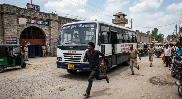इटावा में पुलिस कस्टडी से भागा 'बुलट', चलती बस की खिड़की से कूदकर आरोपी फरार; मची सनसनी
