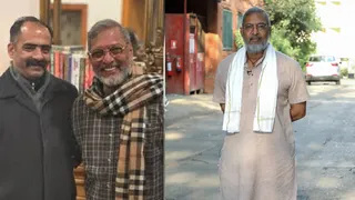 शिमला में दो वर्ष पहले शूटिंग के लिए आए नाना पाटेकर से मिलते पंचायती राज मंत्री अनिरुद्ध सौजन्य इंटरनेट मीडिया