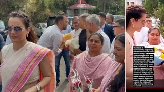 बिलासपुर में कंगना रनौत कार्यकर्ताताओं से बात करने के बाद बैठक के लिए जाती हुईं व वायरल वीडियो पर कंगना की टिप्पणी।
