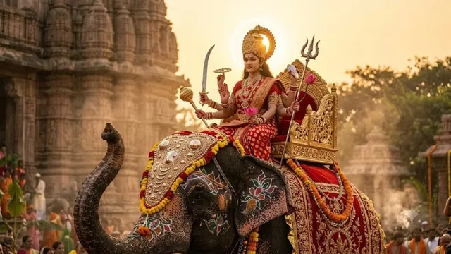 Navratri2026: हाथी पर सवार होकर आएंगी मां दुर्गा, सुख-समृद्धि और अच्छी वर्षा के संकेत; कलश स्थापना का शुभ मुहूर्त
