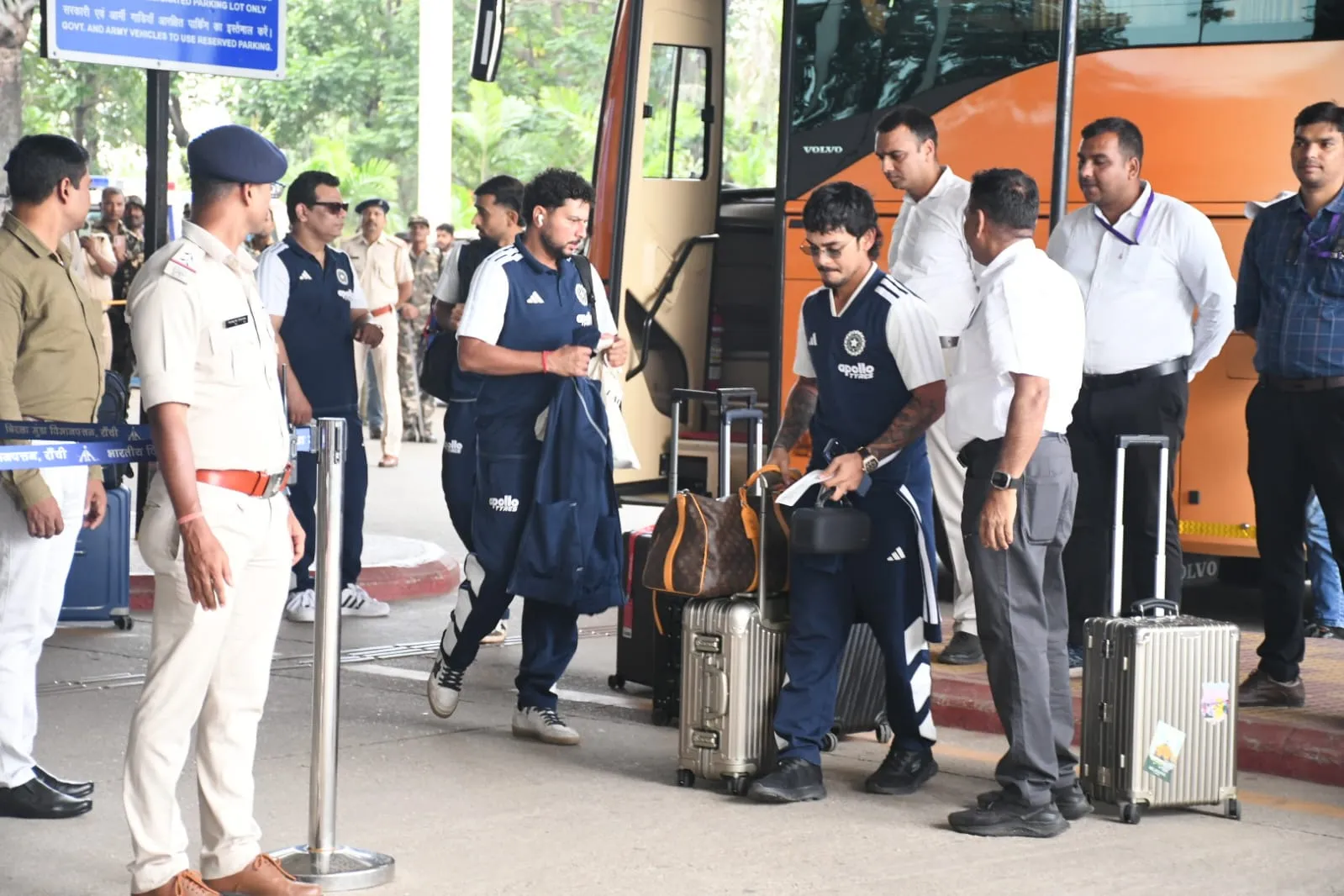Team India at Ranchi Airport