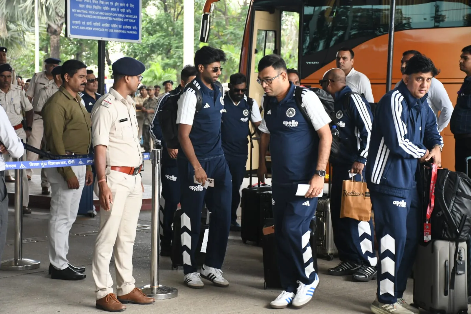 Team India at Ranchi Airport