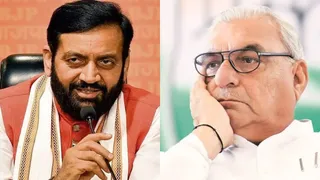 नायब सैनी और भूपेंद्र सिंह हुड्डा (फाइल फोटो)