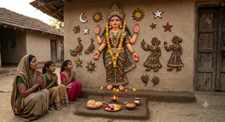 क्यों बनाई जाती हैं सांझी माता की आकृतियां? (Picture Credit- AI Generated)