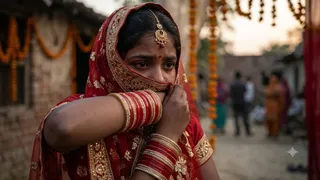 भारत में बाल विवाह की भयावह स्थिति (यह तस्वीर AI की मदद से बनाई गई है।)