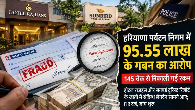हरियाणा पर्यटन निगम में 95.55 लाख रुपये के गबन का आरोप, फर्जी सिग्नेचर वाले 145 चेक जांच के दायरे में
