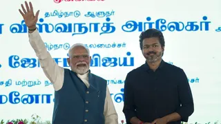 चेन्नई में विजय समर्थकों ने लहराए पोस्टर (फोटो-PTI)