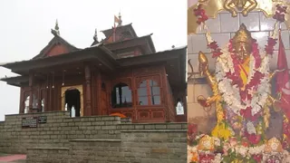 शिमला स्थित तारा देवी माता का मंदिर व प्रतिमा।