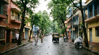 बूंदाबांदी से बदला मौसम का मिजाज ( एआई जेनरेटेड इमेज )