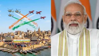 पहली तस्वीर एआई जेनेरेटेड है और पीएम नरेंद्र मोदी