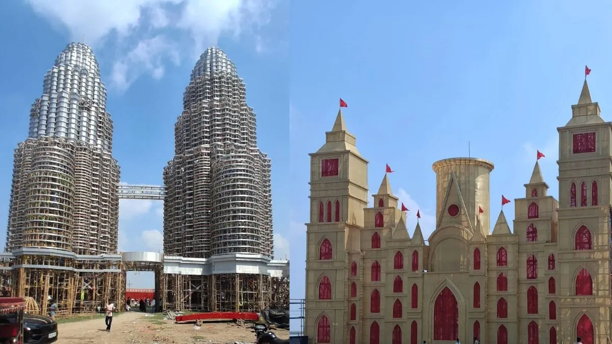 bihar munger durga puja 2026 twin tower theme shiva more (3)