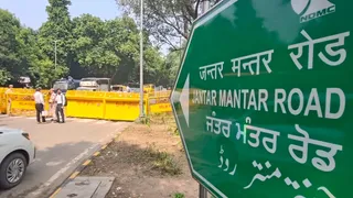 जंतर-मंतर पर आज सुबह का हाल (फोटो: चंद्रप्रकाश मिश्रा)