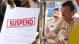 मिसरोद टीआई रतन सिंह परिहार (दायें) को सस्पेंड किया गया।