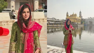 उर्फी जावेद ने श्री हरिमंदिर साहिब में माथा टेका। फोटो सोर्स- सोशल मीडिया।
