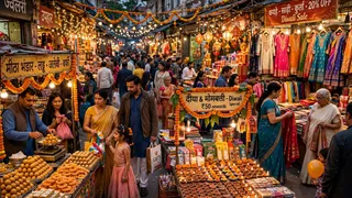 त्योहारी सीजन में भारतीय परिवारों का बढ़ेगा खर्च। (यह तस्वीर एआई द्वारा बनाई गई है)